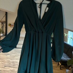 Altar'd State Deep Green Long Sleeve Dress